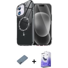 BUTİMAR'S iPhone 12 Kıvılcım Form Prime - Siyah Bilvis 5in1 5d Magic Hayalet Cam Ekran Koruyucu + Sierra Blue Shine Kamera Lens Koruma Cam