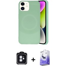 BUTİMAR'S iPhone 11 Ufuk Serisi - Siyah Bilvis 5in1 5d Magic Hayalet Cam Ekran Koruyucu + Mavi Pvd Metal Kamera Lens