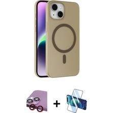 BUTİMAR'S iPhone 14 Çekirdek Modern Prime - Siyah 3D Antistatik Cam Ekran Koruyucu + Kırmızı Raze Metal Kamera Lens