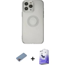 BUTİMAR'S iPhone 13 Pro Max Kutup Klasik - Siyah Bilvis 5in1 5d Magic Hayalet Cam Ekran Koruyucu + Pembe Shine Kamera Lens Koruma Cam