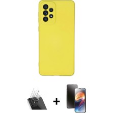 BUTİMAR'S Galaxy A23 4g Ahenk Serisi - Siyah 3D Antistatik Mat Seramik Nano Ekran Koruyucu + Şeffaf Kamera Lens Koruma Cam