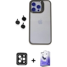 BUTİMAR'S iPhone 15 Pro Max Yankı Asil Serisi - Siyah Bilvis 5in1 5d Magic Hayalet Cam Ekran Koruyucu + Siyah Pvd Metal Kamera Lens