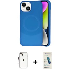 BUTİMAR'S iPhone 14 Ufuk Serisi - Şeffaf Pasifik Cam Ekran Koruyucu + Gökkuşağı Shine Kamera Lens