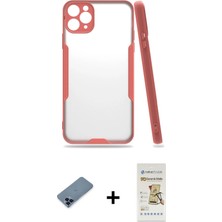 BUTİMAR'S iPhone 11 Pro Max Atlas Asil Serisi - Siyah Mat Seramik Nano Ekran Koruyucu + Mavi Metal Kamera Lens Koruma Cam