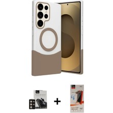 BUTİMAR'S Galaxy S23 Ultra Kozmos Form Özel Seri - Siyah Autokit 5in1 Fiber Hayalet Cam Ekran Koruyucu + Gold Pvd Metal Kamera Lens