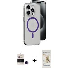 BUTİMAR'S iPhone 14 Pro Max Odak Form Özel Seri - Siyah Mat Seramik Nano Ekran Koruyucu + Derin Mor Bilvis Titan Kamera Lens