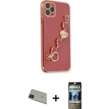 BUTİMAR'S iPhone 11 Pro Max Nova Işık Prime - Siyah 34D Hayalet Izgaralı Cam + Yeşil Rainbow Kamera Lens Koruma Cam