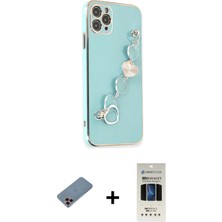 BUTİMAR'S iPhone 11 Pro Nova Işık Prime - Siyah 5d Hayalet Cam Ekran Koruyucu + Pembe Shine Kamera Lens Koruma Cam