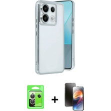 BUTİMAR'S Redmi Note 13 Pro 5g Vadi Minimal - Siyah 3D Antistatik Mat Seramik Nano Ekran Koruyucu + Gümüş Raze Metal Kamera Lens