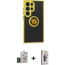 BUTİMAR'S Galaxy S24 Ultra Yörünge Çizgi - Siyah Bilvis 3D Cam Ekran Koruyucu + Derin Mor Bilvis Titan Kamera Lens