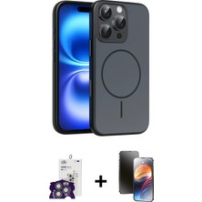 BUTİMAR'S iPhone 16 Pro Max Atlas Asil Prime - Siyah 3D Antistatik Mat Seramik Nano Ekran Koruyucu + Gümüş Bilvis Titan Kamera Lens