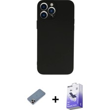 BUTİMAR'S iPhone 13 Pro Max Ahenk Serisi - Siyah Bilvis 5in1 5d Magic Hayalet Cam Ekran Koruyucu + Mor Metal Kamera Lens Koruma Cam