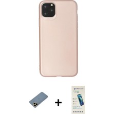 BUTİMAR'S iPhone 11 Pro Max Kozmos Yansıma Özel Seri - Şeffaf Pasifik Cam Ekran Koruyucu + Gold Shine Kamera Lens Koruma Cam