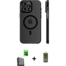 BUTİMAR'S iPhone 16 Pro Max Pusula Minimal Koleksiyonu - Siyah Joko Magic 5d Hayalet Cam + Siyah Raze Metal Kamera Lens