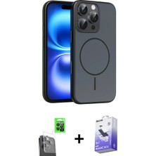BUTİMAR'S iPhone 16 Pro Max Atlas Asil Prime - Siyah Bilvis 5in1 5d Magic Hayalet Cam Ekran Koruyucu + Siyah Raze Metal Kamera Lens