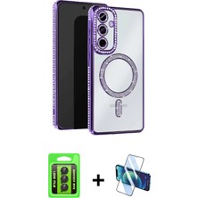 BUTİMAR'S Galaxy A25 5g Zirve Doku Prime - Siyah 3D Antistatik Seramik Nano Ekran Koruyucu + Siyah Raze Metal Kamera Lens