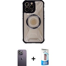 BUTİMAR'S iPhone 12 Pro Max Kutup Modern - Siyah 5d Eko Cam Ekran Koruyucu + Beyaz Neon Fosforlu Kamera Lens