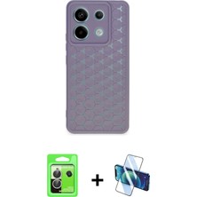 BUTİMAR'S Redmi Note 13 Pro 5g Zirve Form - Siyah 3D Antistatik Cam Ekran Koruyucu + Gümüş Raze Metal Kamera Lens