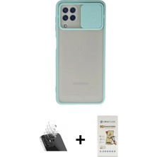 BUTİMAR'S Galaxy A22 Vadi Çizgi - Siyah Mat Seramik Nano Ekran Koruyucu + Şeffaf Kamera Lens Koruma Cam