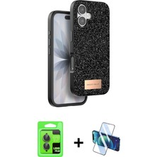 BUTİMAR'S iPhone 17 Vadi Klasik Serisi - Siyah 3D Antistatik Seramik Nano Ekran Koruyucu + Gri Raze Metal Kamera Lens