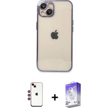 BUTİMAR'S iPhone 14 Vadi Minimal - Siyah Bilvis 5in1 3D Magic Cam Ekran Koruyucu + Kırmızı Shine Kamera Lens