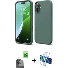 BUTİMAR'S iPhone 16 Ahenk Serisi - Siyah 3D Antistatik Seramik Nano Ekran Koruyucu + Siyah Raze Metal Kamera Lens