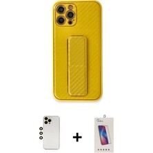 BUTİMAR'S iPhone 12 Pro Max Yörünge Yansıma - Siyah Joko 5d Cam + Gold Shine Kamera Lens