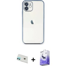 BUTİMAR'S iPhone 12 Vadi Minimal - Siyah Bilvis 5in1 5d Magic Hayalet Cam Ekran Koruyucu + Yeşil Rainbow Kamera Lens Koruma Cam