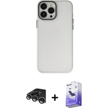 BUTİMAR'S iPhone 13 Pro Max Ahenk Çizgi Prime - Siyah Bilvis 5in1 5d Magic Hayalet Cam Ekran Koruyucu + Gümüş Raze Metal Kamera Lens