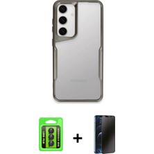 BUTİMAR'S Galaxy A15 4g Akış Çizgi Koleksiyonu - Siyah 3D Antistatik Hayalet Cam Ekran Koruyucu + Siyah Raze Metal Kamera Lens