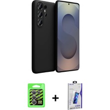 BUTİMAR'S Galaxy S26 Ultra Kozmos Yansıma Özel Seri - Siyah Bilvis 3D Cam Ekran Koruyucu + Gümüş Raze Metal Kamera Lens