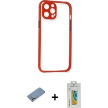 BUTİMAR'S iPhone 12 Pro Nova Asil Özel Seri - Siyah Polymer Nano Ekran Koruyucu + Gümüş Shine Kamera Lens Koruma Cam