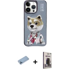 BUTİMAR'S iPhone 13 Pro Max Siluet Modern Özel Seri - Siyah Bilvis Hayalet Cam Ekran Koruyucu + Mavi Shine Kamera Lens Koruma Cam