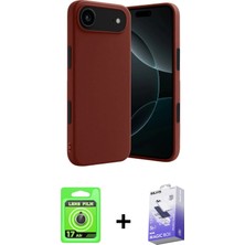 BUTİMAR'S iPhone 17 Air Kozmos Yansıma Özel Seri - Siyah Bilvis 5in1 5d Magic Hayalet Cam Ekran Koruyucu + Gold Raze Metal Kamera Lens