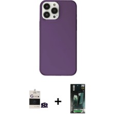 BUTİMAR'S iPhone 14 Pro Max Kutup Doku Koleksiyonu - Şeffaf 360 Full Body Arka Koruyucu + Derin Mor Bilvis Titan Kamera Lens