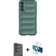 BUTİMAR'S Galaxy A16 5g Atlas Koleksiyonu - Siyah 3D Antistatik Seramik Nano Ekran Koruyucu + Siyah Raze Metal Kamera Lens