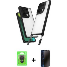 BUTİMAR'S Redmi Note 13 Pro 4g Ufuk Klasik - Siyah 3D Antistatik Hayalet Cam Ekran Koruyucu + Siyah Raze Metal Kamera Lens