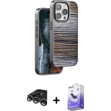 BUTİMAR'S iPhone 15 Pro Atlas Minimal Özel Seri - Siyah Bilvis 5in1 5d Magic Hayalet Cam Ekran Koruyucu + Gümüş Raze Metal Kamera Lens