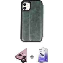 BUTİMAR'S iPhone 11 Zirve Yansıma Serisi - Siyah Bilvis 5in1 5d Magic Hayalet Cam Ekran Koruyucu + Siyah Raze Metal Kamera Lens