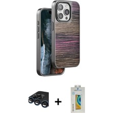 BUTİMAR'S iPhone 15 Pro Max Atlas Minimal Özel Seri - Siyah Polymer Nano Ekran Koruyucu + Lacivert Raze Metal Kamera Lens