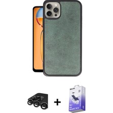 BUTİMAR'S iPhone 15 Pro Kıvılcım Işık Serisi - Siyah Bilvis 5in1 5d Magic Hayalet Cam Ekran Koruyucu + Titanyum Gri Raze Metal Kamera Lens