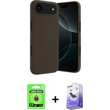 BUTİMAR'S iPhone 17 Air Kozmos Yansıma Özel Seri - Siyah Bilvis 5in1 5d Magic Hayalet Cam Ekran Koruyucu + Gold Raze Metal Kamera Lens