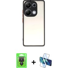 BUTİMAR'S Redmi Note 13 Pro 4g Ahenk Çizgi Serisi - Siyah 3D Antistatik Seramik Nano Ekran Koruyucu + Siyah Raze Metal Kamera Lens
