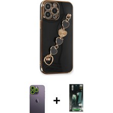 BUTİMAR'S iPhone 13 Pro Max Nova Işık Prime - Şeffaf 360 Full Body Arka Koruyucu + Yeşil Neon Fosforlu Kamera Lens