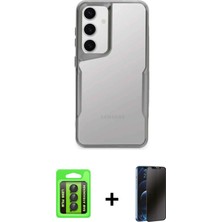 BUTİMAR'S Galaxy A15 4g Akış Çizgi Koleksiyonu - Siyah 3D Antistatik Hayalet Cam Ekran Koruyucu + Siyah Raze Metal Kamera Lens