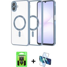 BUTİMAR'S Galaxy A07 4g Nova Işık Özel Seri - Siyah 3D Antistatik Cam Ekran Koruyucu + Siyah Raze Metal Kamera Lens