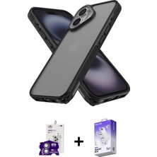 BUTİMAR'S iPhone 16 Atlas Form - Siyah Bilvis 5in1 3D Magic Cam Ekran Koruyucu + Gümüş Bilvis Titan Kamera Lens