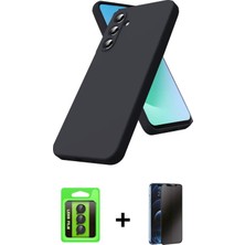 BUTİMAR'S Galaxy S25 Fe Kozmos Yansıma Özel Seri - Siyah 3D Antistatik Hayalet Cam Ekran Koruyucu + Siyah Raze Metal Kamera Lens