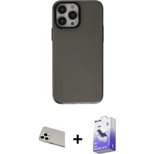 BUTİMAR'S iPhone 13 Pro Max Zirve Doku Koleksiyonu - Siyah Bilvis 5in1 5d Magic Hayalet Cam Ekran Koruyucu + Beyaz Rainbow Kamera Lens Koruma Cam