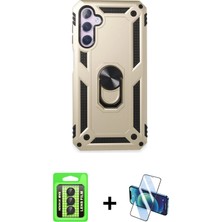 BUTİMAR'S Galaxy A24 4g Ahenk Klasik Koleksiyonu - Siyah 3D Antistatik Cam Ekran Koruyucu + Siyah Raze Metal Kamera Lens